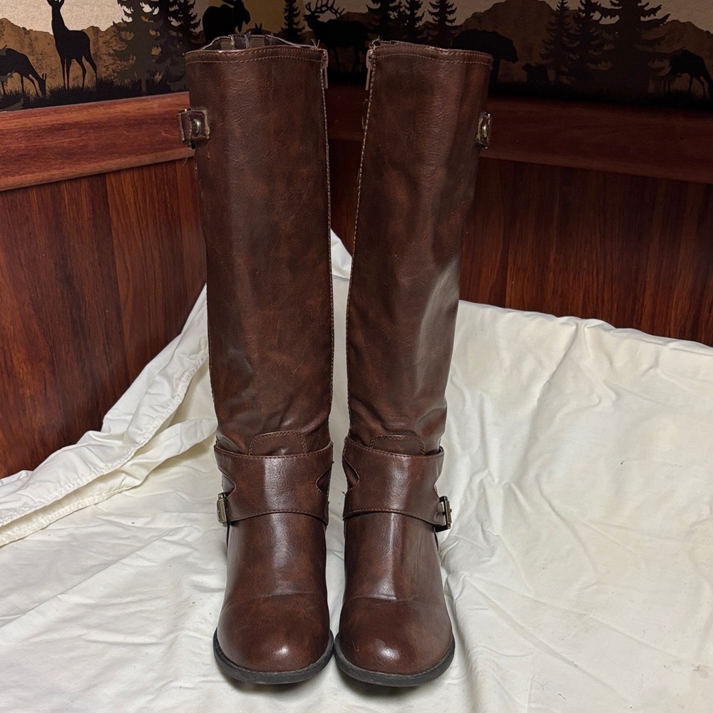 Guess Dark Brown Over the Knee Boots